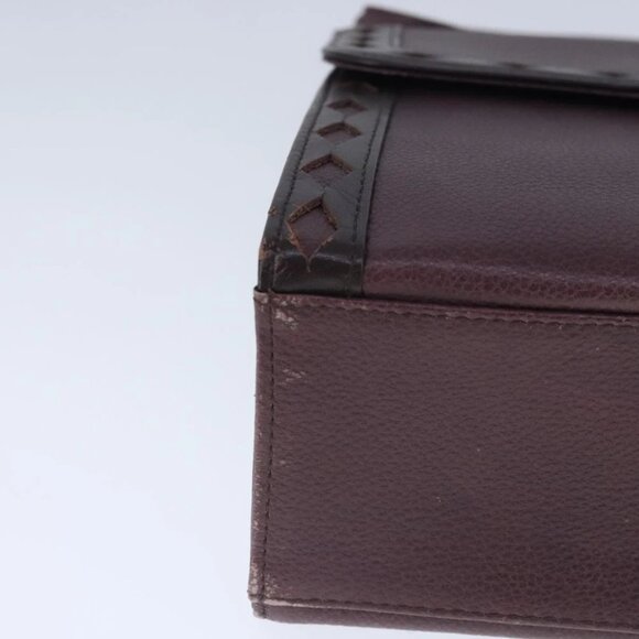 SAINT LAURENT Hand Bag Leather 2way Purple Gold - Picture 7 of 16